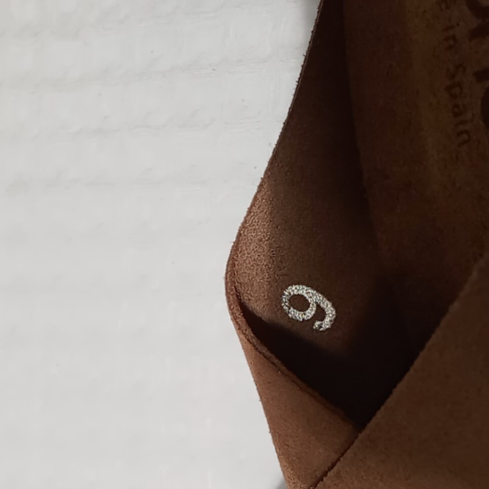 Yokono Tan Suede Cross Band Cork Wedge Mule Size 9 - Picture 13 of 13